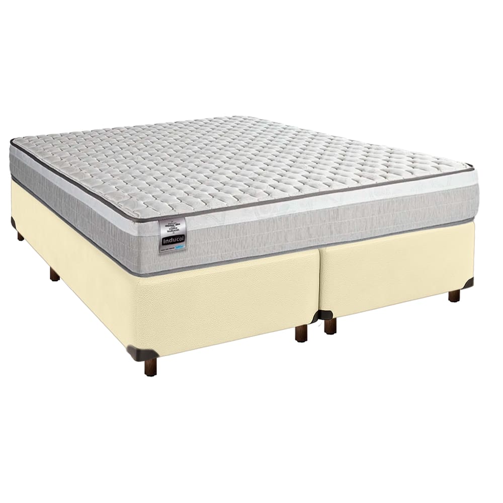 Cama Box + Colchão Queen Molas Ensacadas Hanover Inducol