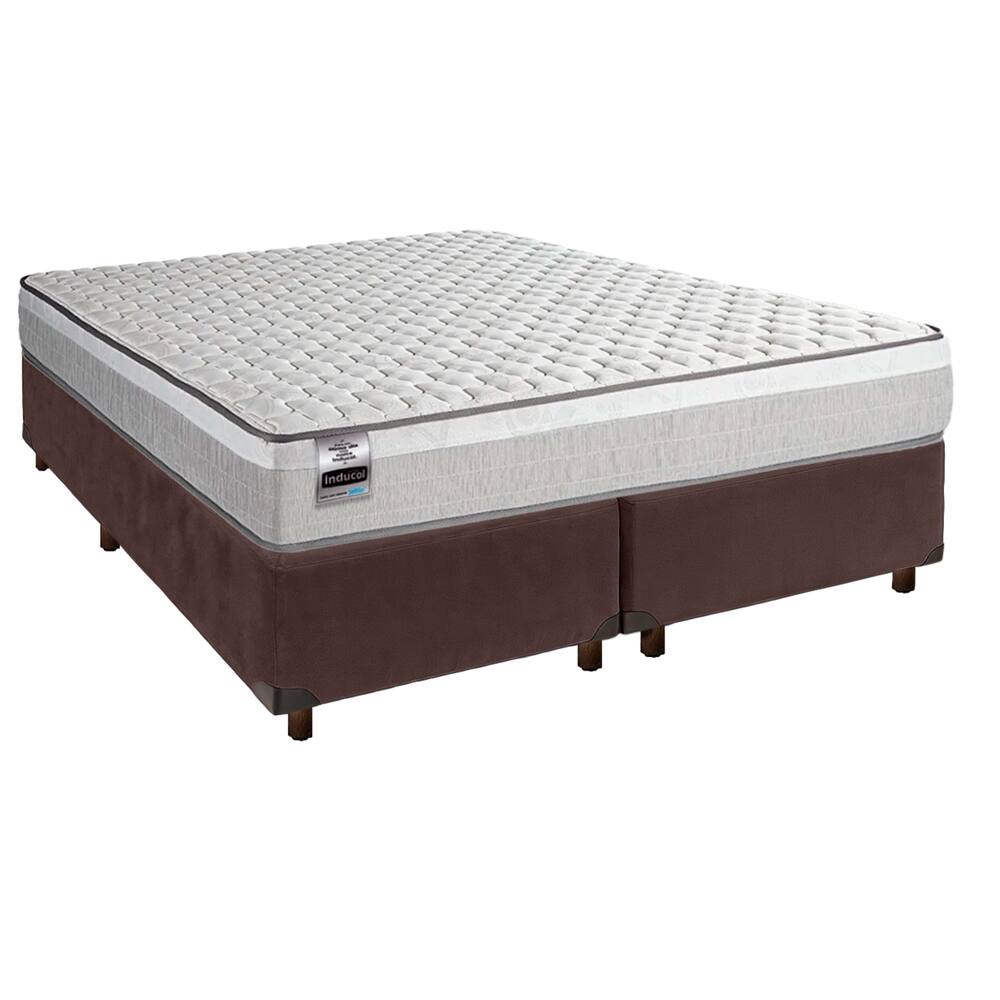 Cama Box + Colchão Queen Molas Ensacadas Hanover Inducol