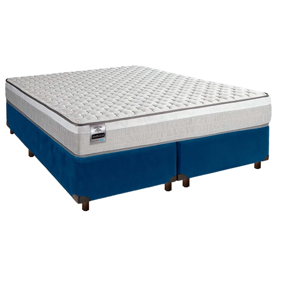 Cama Box Bau + Colchão Casal Molas Ensacadas Hanover Inducol