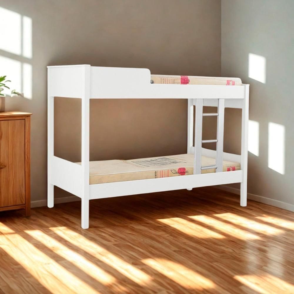 Beliche Cama Solteiro Ditália Com Colchão CM-21 Branco