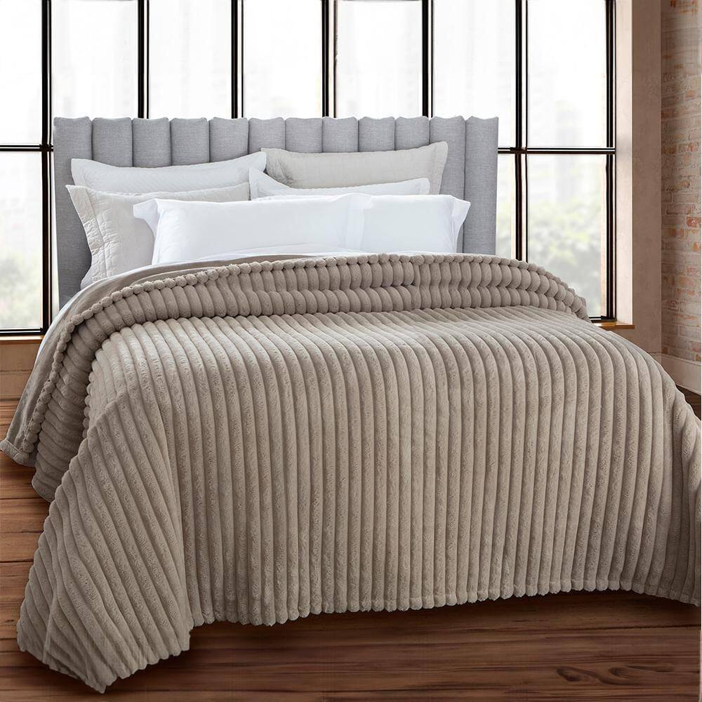 Cobertor Super King Lk 5 Wavy - Jolitex Taupe