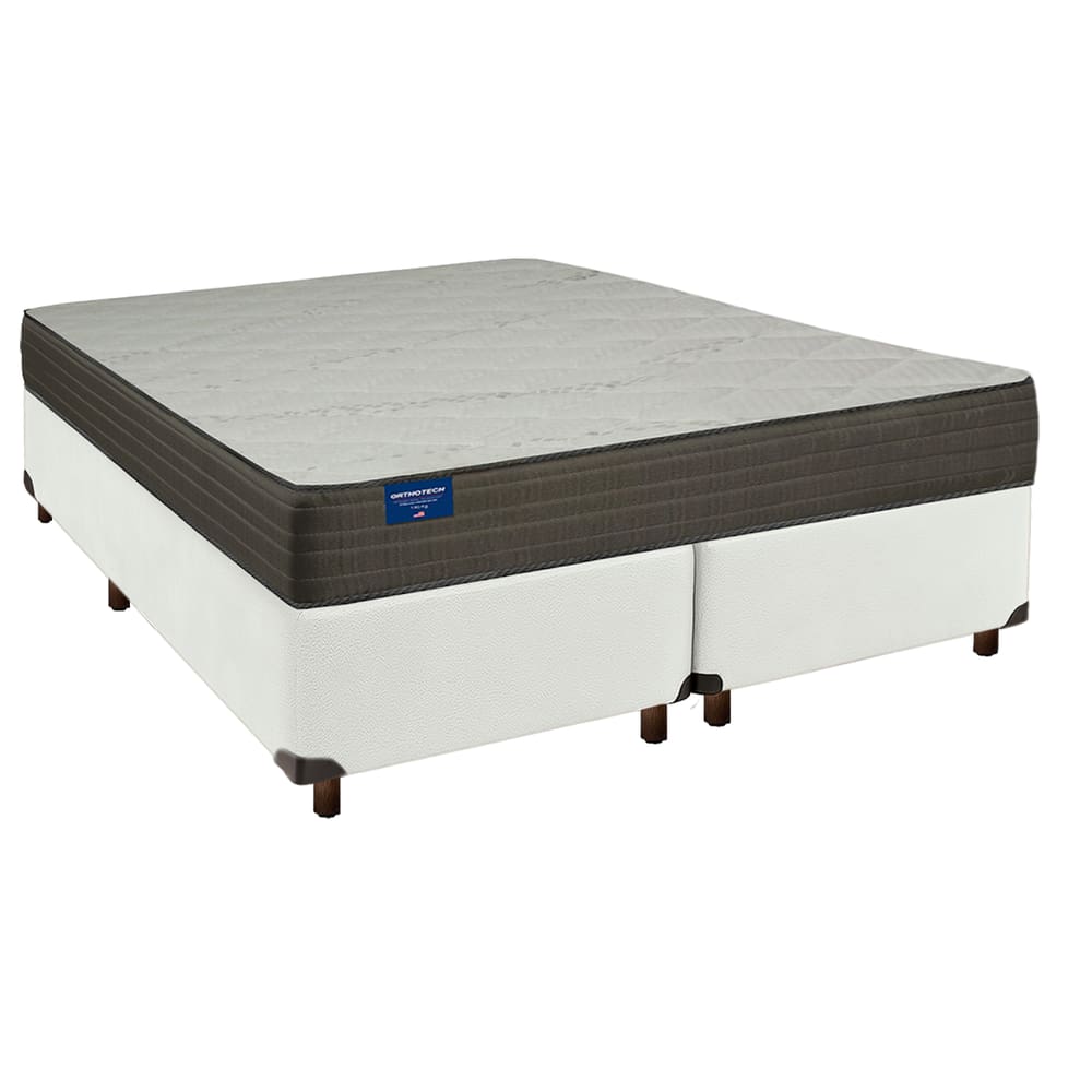 Cama Box Branco Queen + Colchão D33 Orthotech Inducol