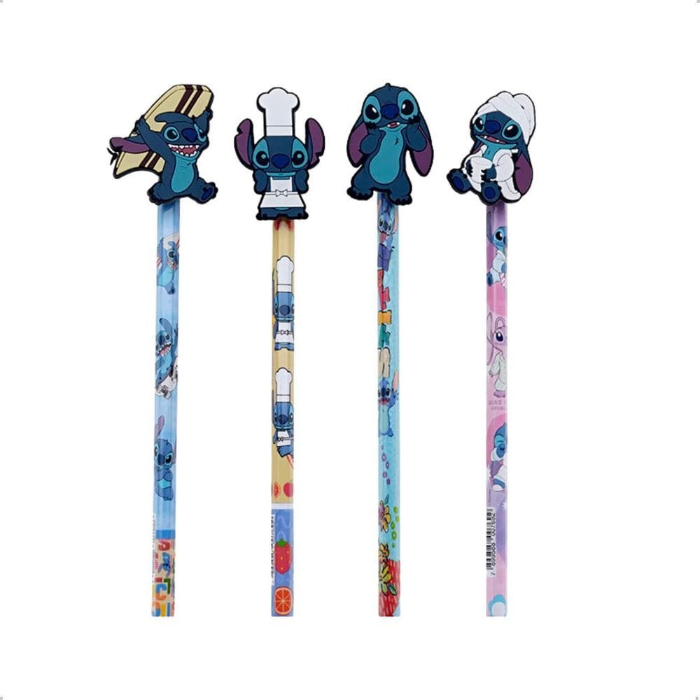 Kit Com 2 Lápis Preto Hb Stitch Com Ponteira Emborrachada