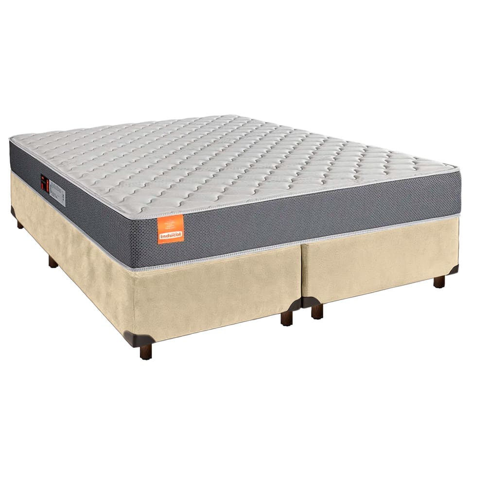 Cama Box Perola Queen + Colchão D23 Pro Inducol