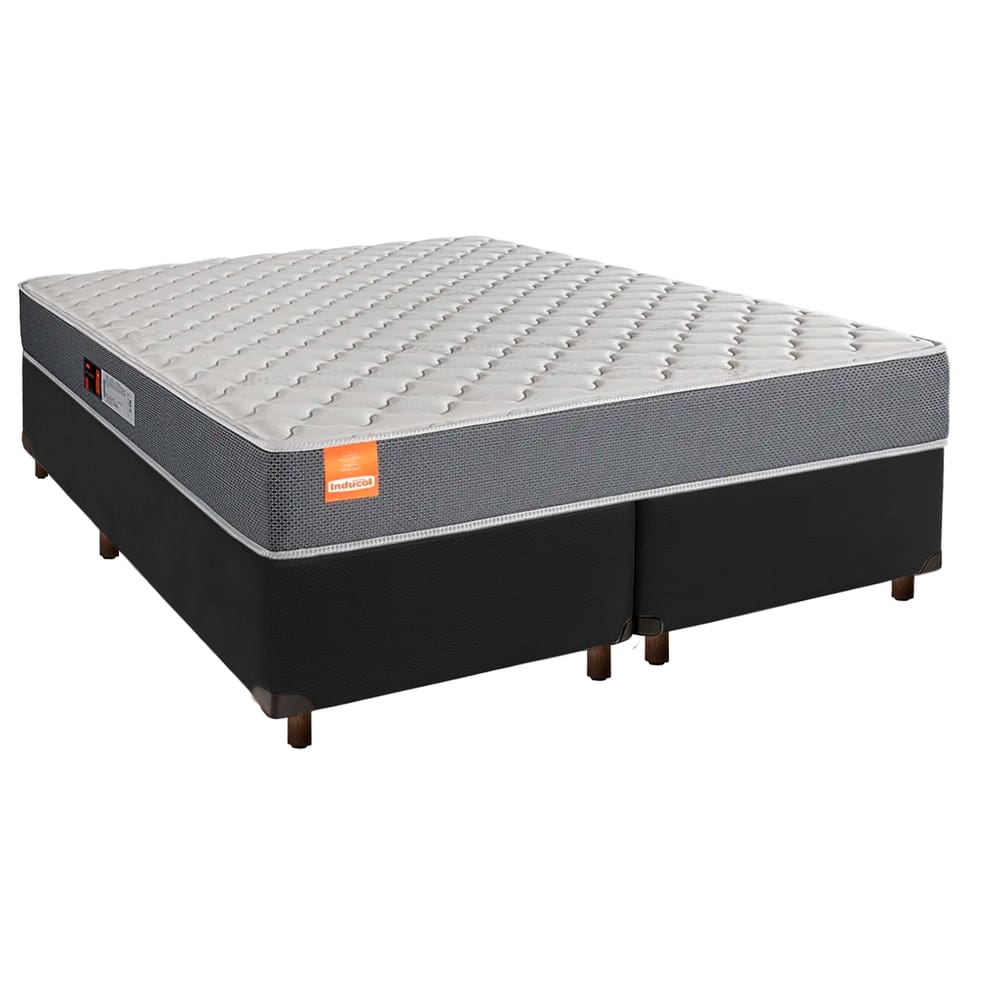 Cama Box Preto Queen + Colchão D23 Pro Inducol