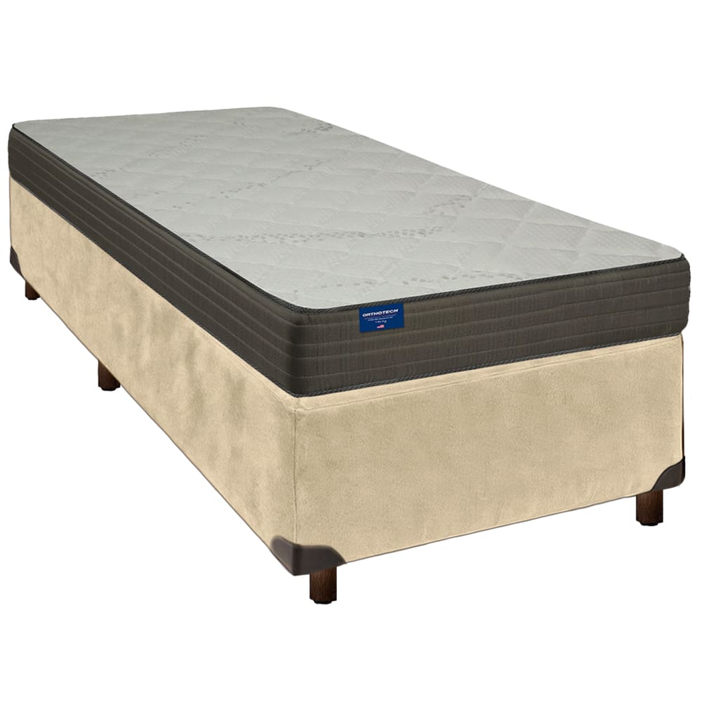Cama Box Perola Solteiro + Colchão D33 Orthotech Inducol