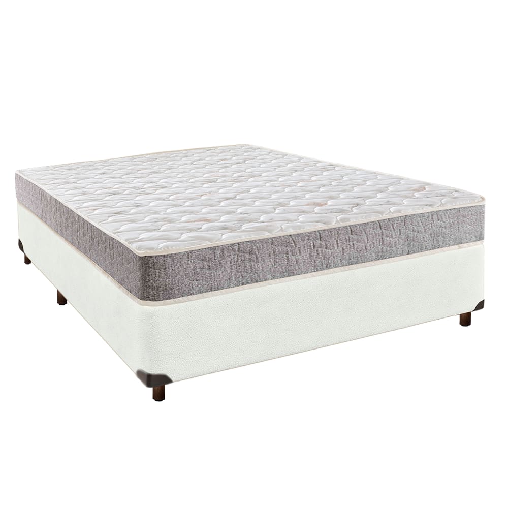 Cama Box Branco Casal + Colchão D33 Inducol
