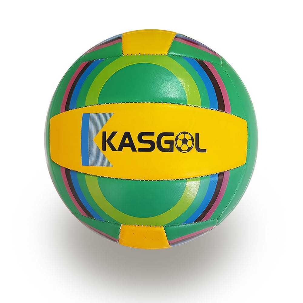 Bola de Vôlei Kasgol Nº5 Tamanho Padrão Verde e Amarelo para Treino e Jogo