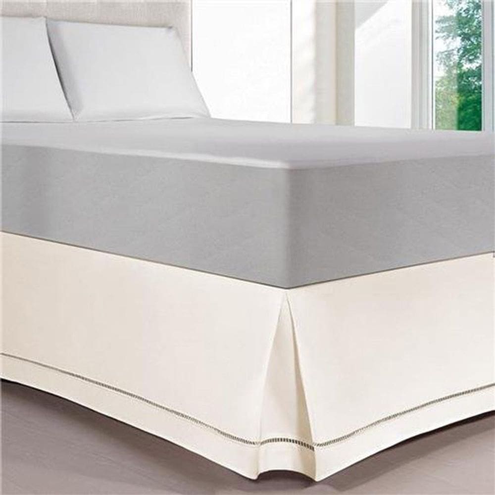 Saia Para Colchão Box Ponto Palito Queen Perola - Kacyumara