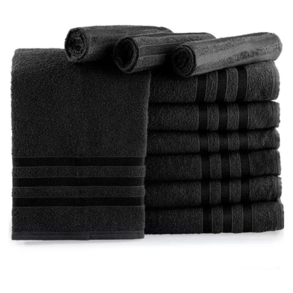 Toalha De Rosto Preta Sofisticada Entrega Rápida