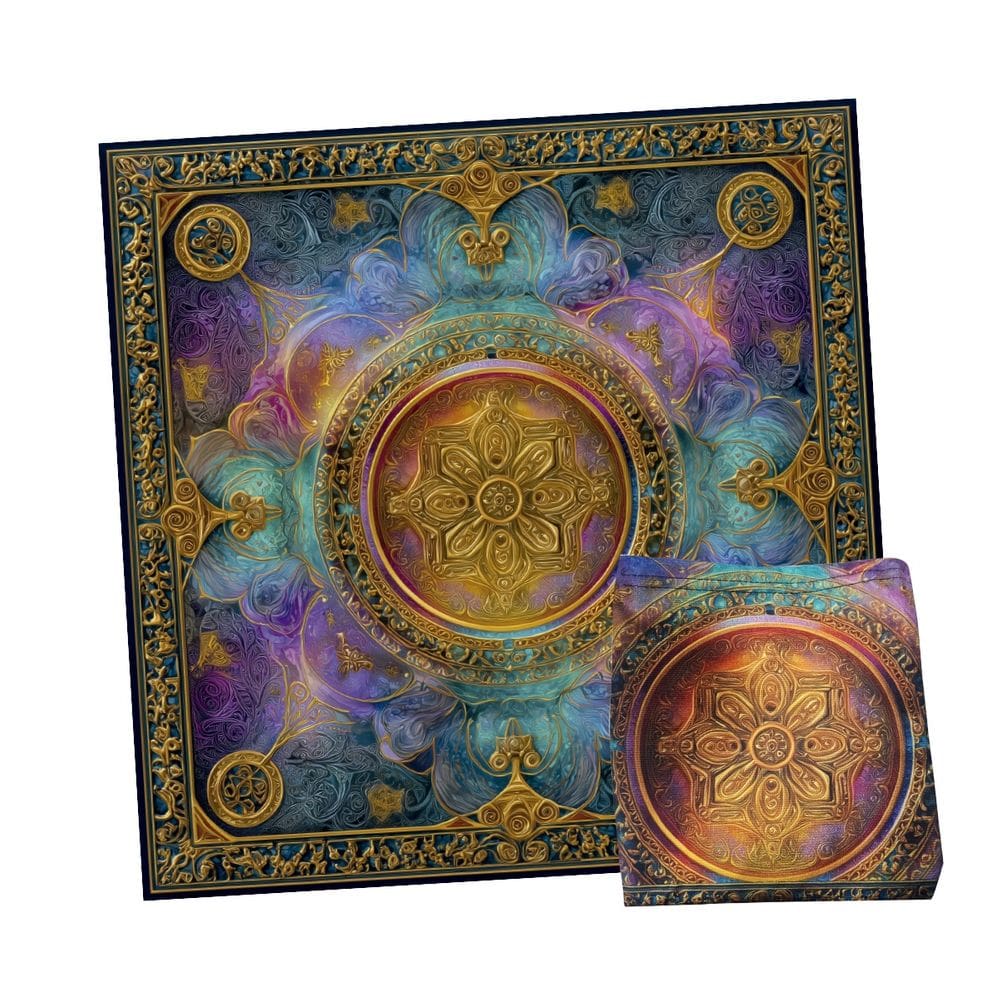 Kit Leitura de Tarô Toalha Mandala Cigana e Bolsa Esotérica