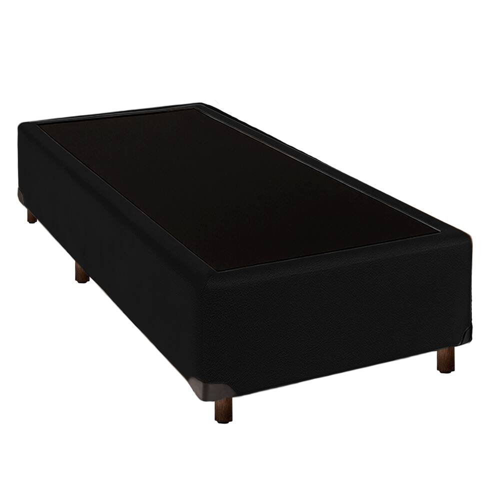 Cama Box Solteiro Simples Preto Nature 78x188