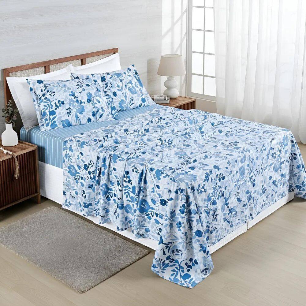 Jogo Cama King Jasmine Algodão 400 Fios Bordado Sofisticado