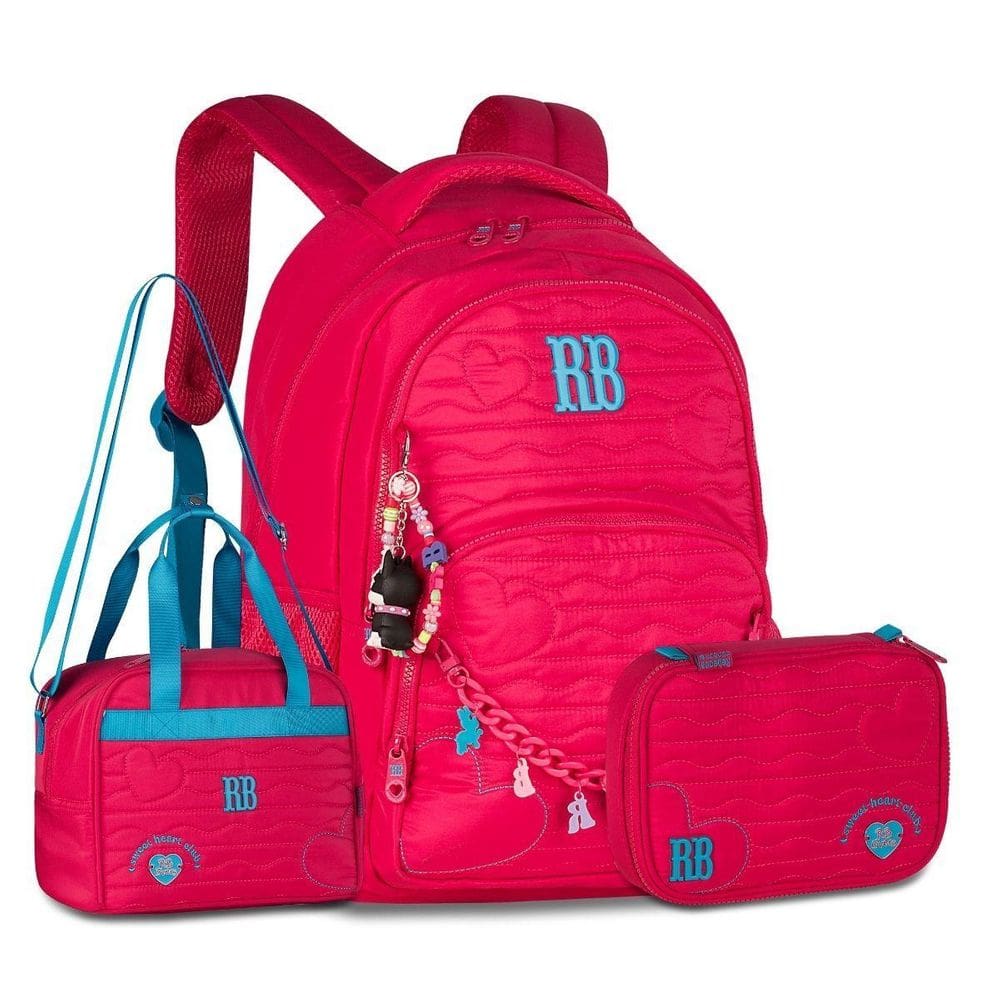 Kit Rebeca Bonbon Mochila Escolar Com Lancheira E Estojo Box