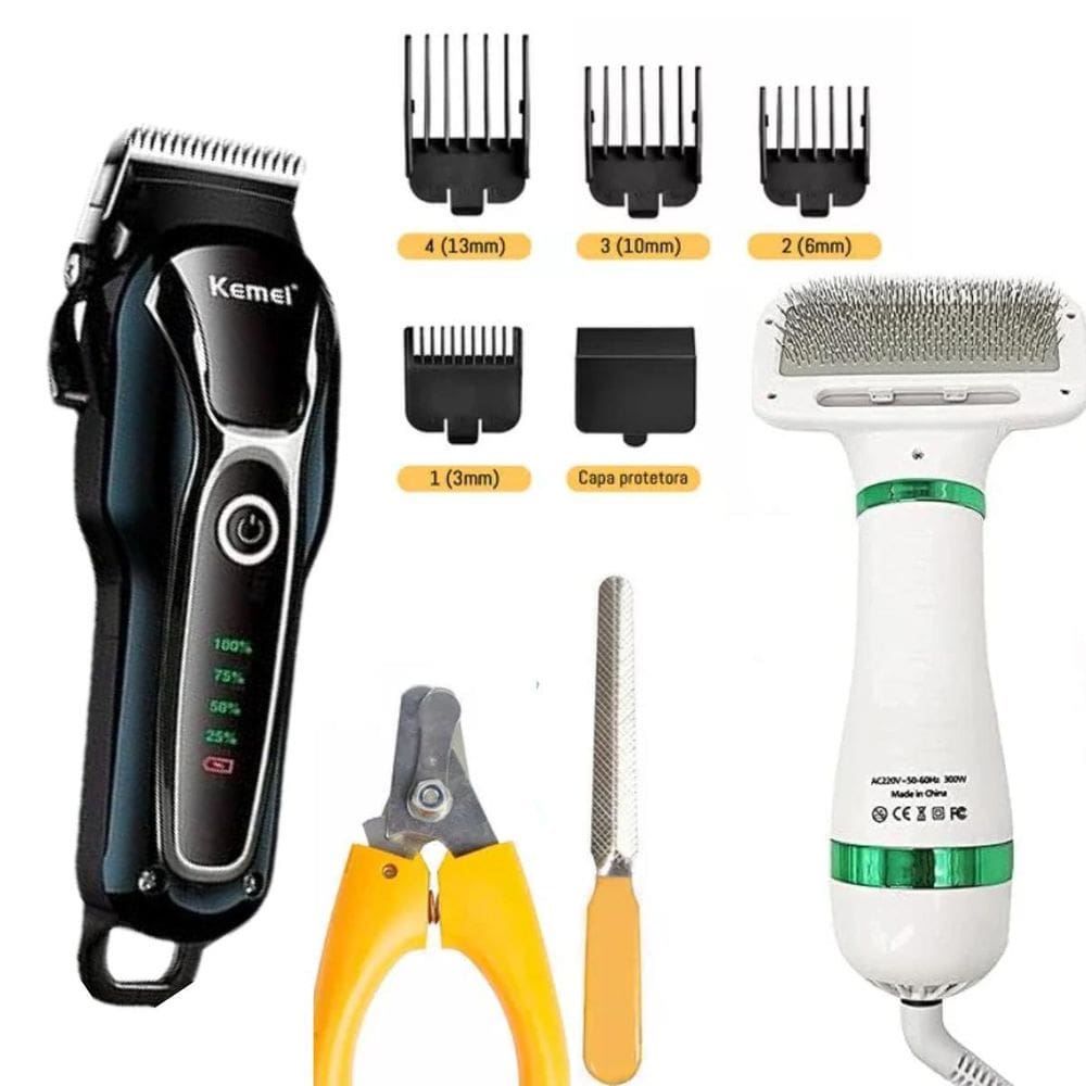 Kit Pet Shop Máquina De Tosa + Secador Portátil