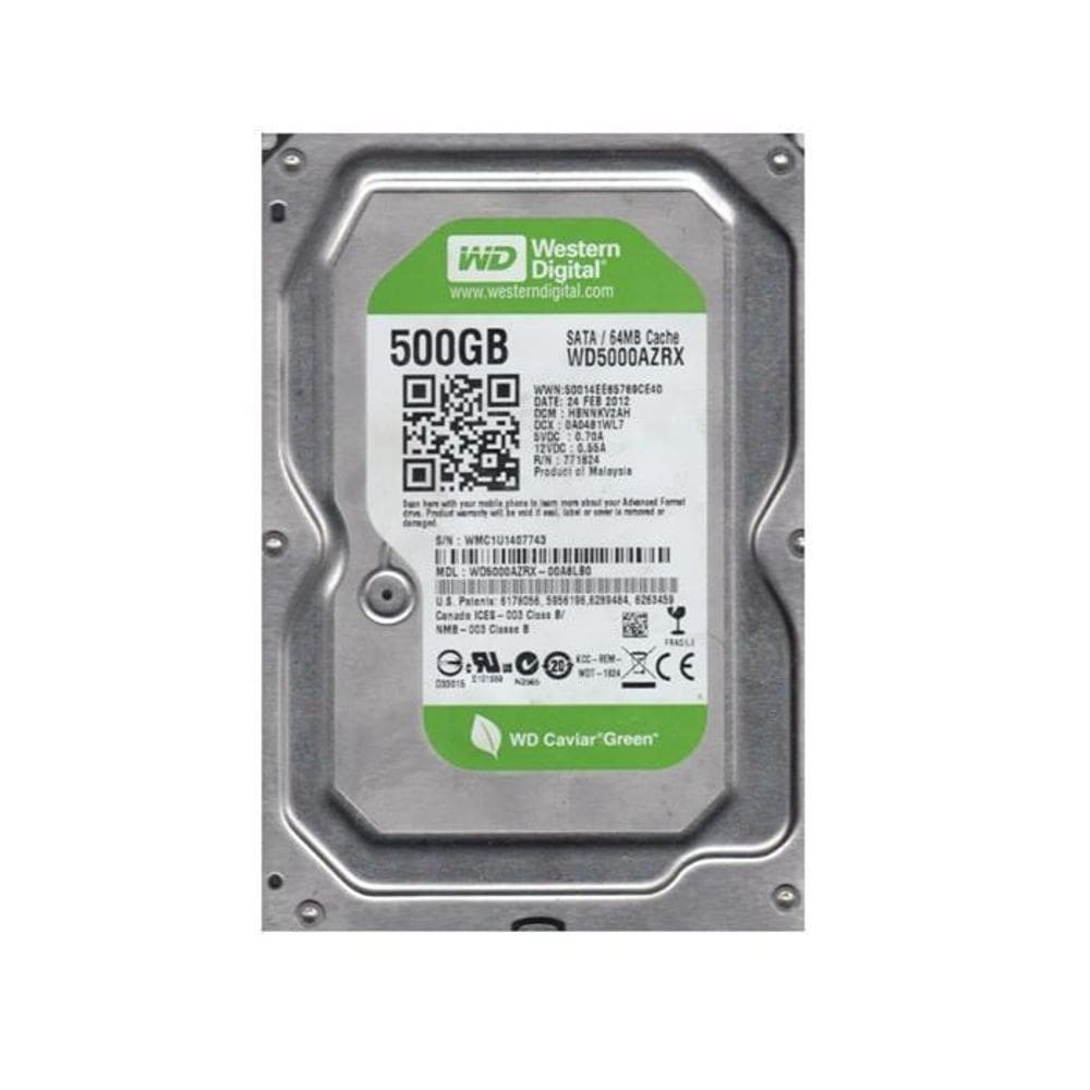 Hd Sata Wd5000Azrx 500Gb Pc-Desktop Cftv Dvr/Nvr