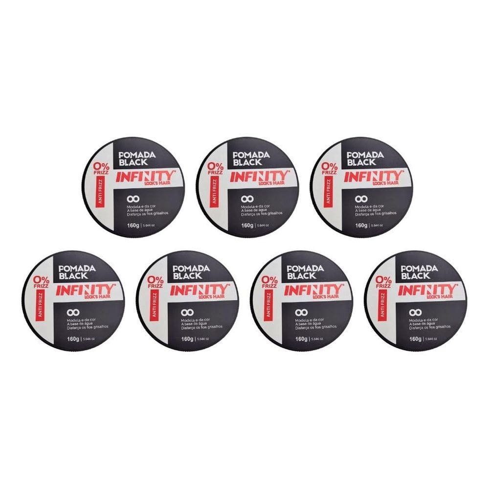 Pomada Capilar Infinity Black 160G - Kit Com 7Un