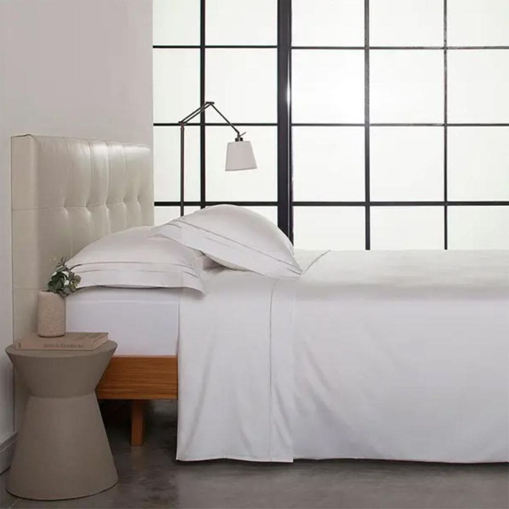Jogo Cama Casal Cetim 300 Fios Sublime Branco Buddemeyer