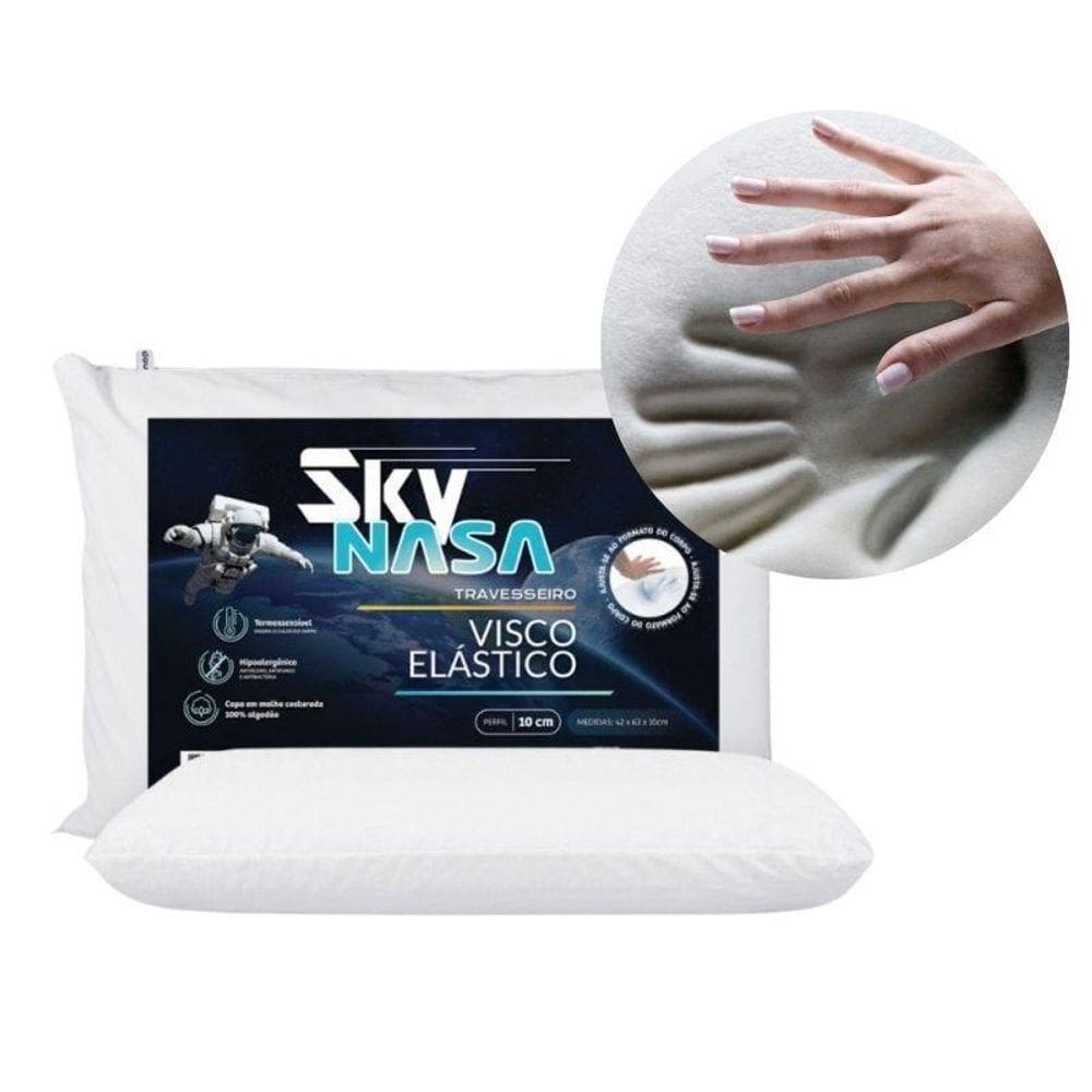 Travesseiro Viscoelástico Basic Sky D30 Hipoalergênico 10Cm