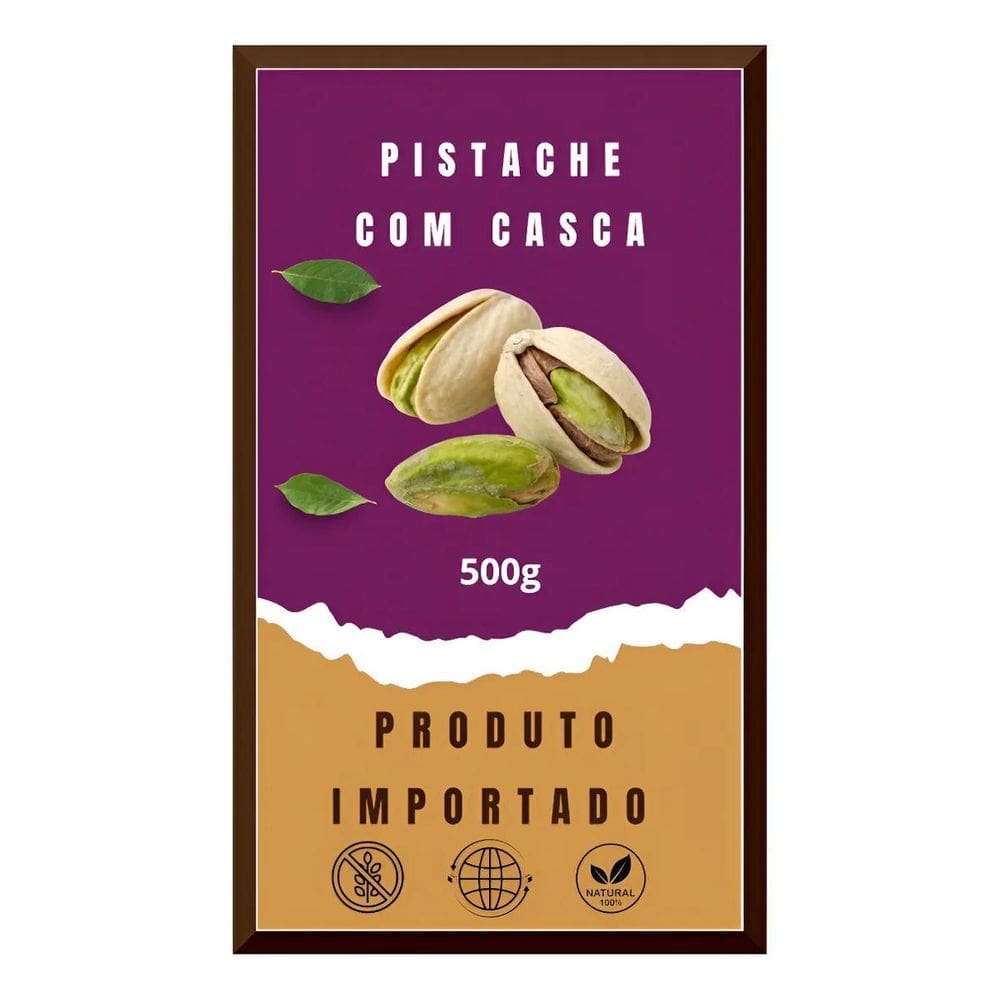 Pistache Com Casca Torrado E Salgado Importado 500Gr