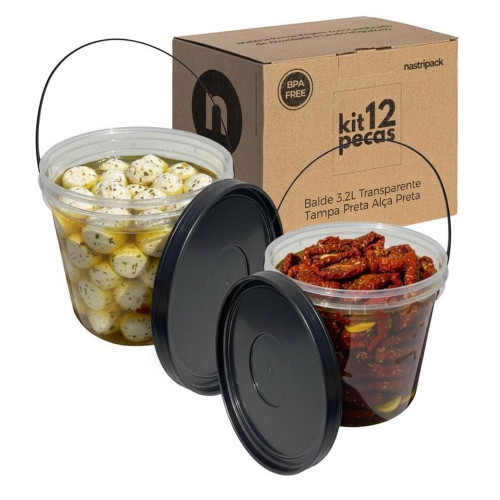 Balde Para Açucar E Café Transparente 3.2L - 12 Pçs