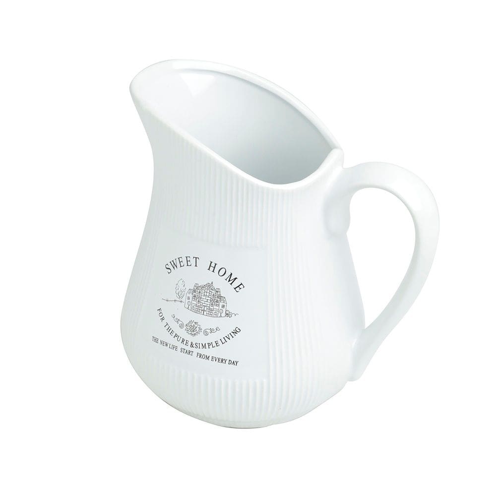 Jarra de Cerâmica Sweet Home Lines Branco 500ml Lyor