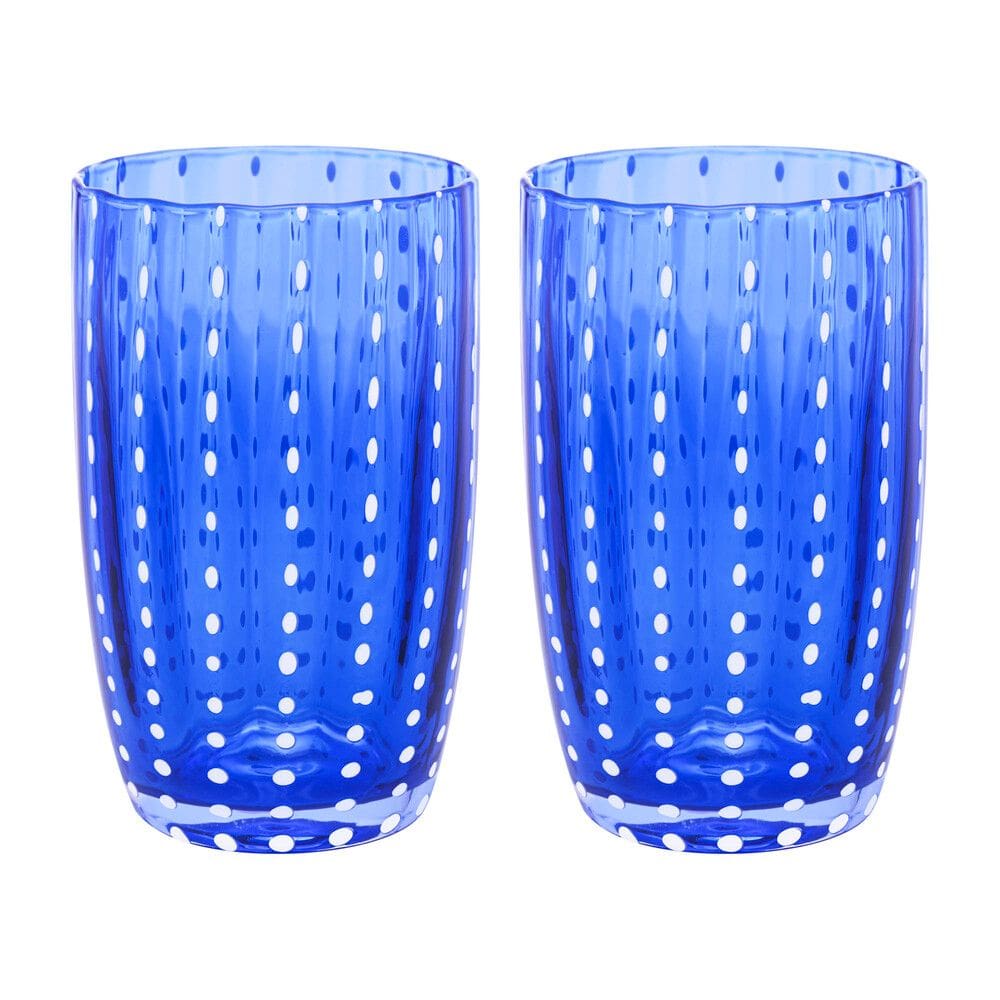 Cj 2 Copos Altos de Vidro Orquídea Azul 500ml Wolff