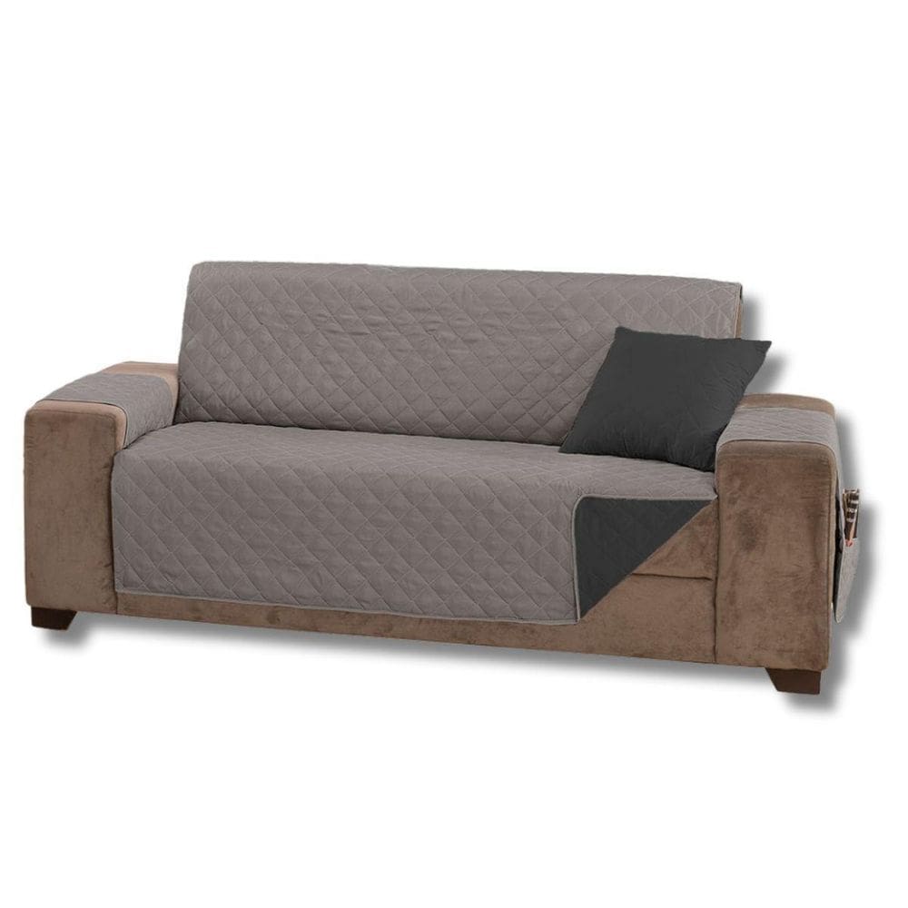 Capa Protetora Sofá King 3 Lugares Manu Matelado Dupla Face