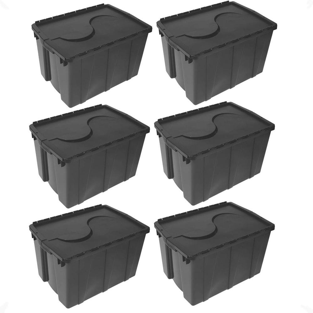 Kit 6 Caixa Organizadora Container 56L Com Tampa S Bernardo