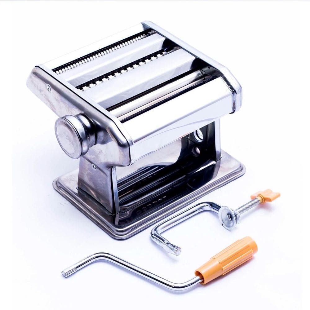 Maquina De Macarrão Inox Massa Manual Prateado