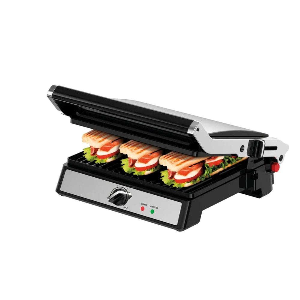 Super Grill Arno GGRA Sanduicheira Inox Placas Antiaderentes Abertura 180 Graus