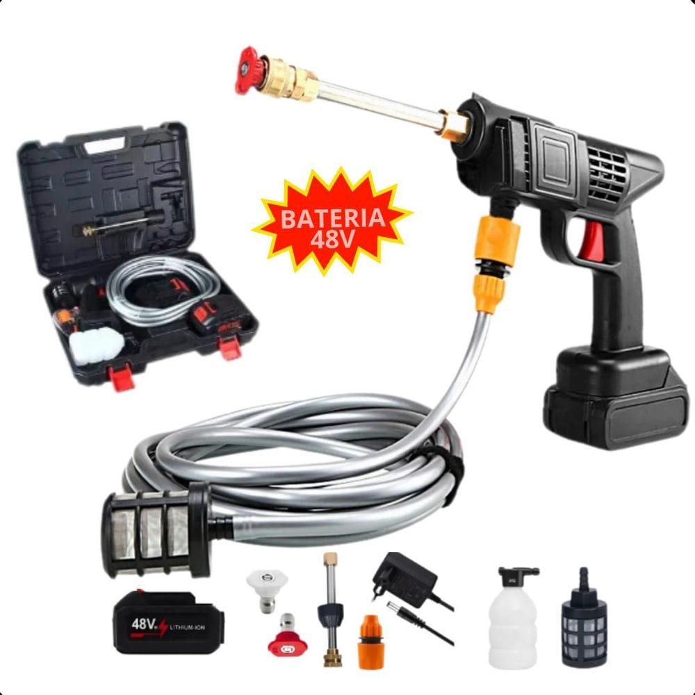 Lavadora Recarregável Alta Pressão Portátil Versátil