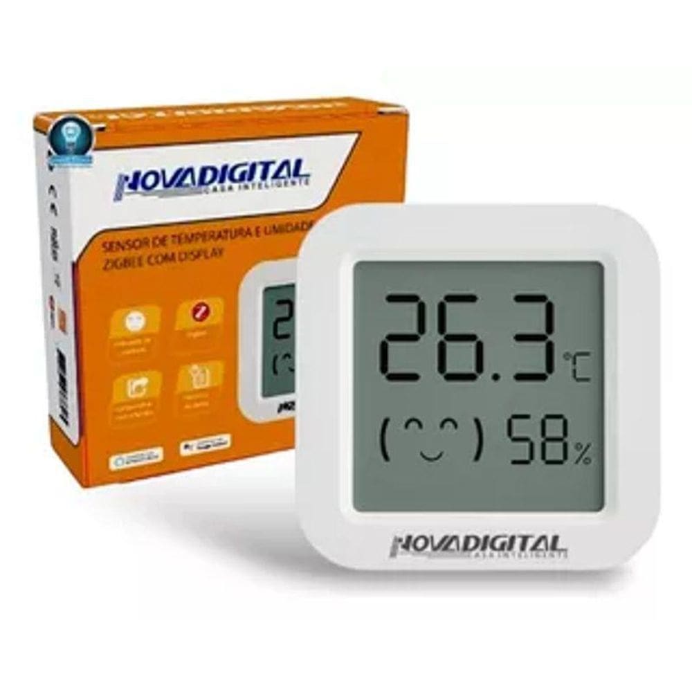 Sensor Temperatura E Umidade Zigbee Display Lcd Novadigital