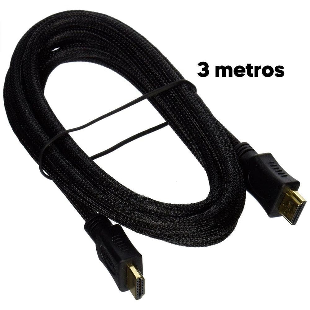 Cabo Hdmi 3 Metros 4K Hd Full Hd Preto Ideal Para Filmes