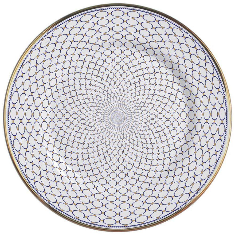 Sousplat Acanthus Azul 34Cm Cerâmica Alleanza