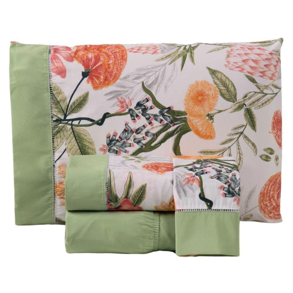 Jogo De Cama Lençol Casal California 4 Peças - Verde