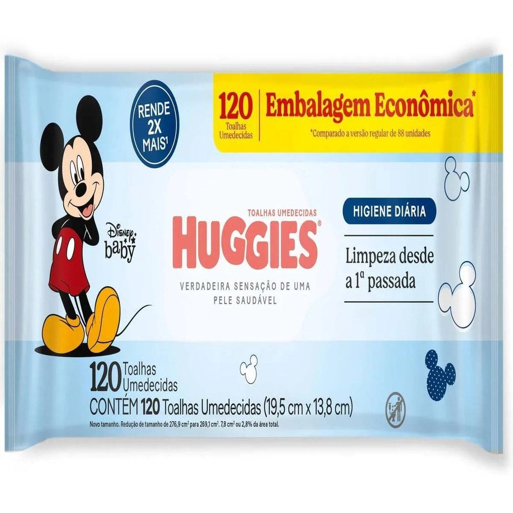 Lenços Umedecidos Huggies Higiene Diária - 120 Unidades