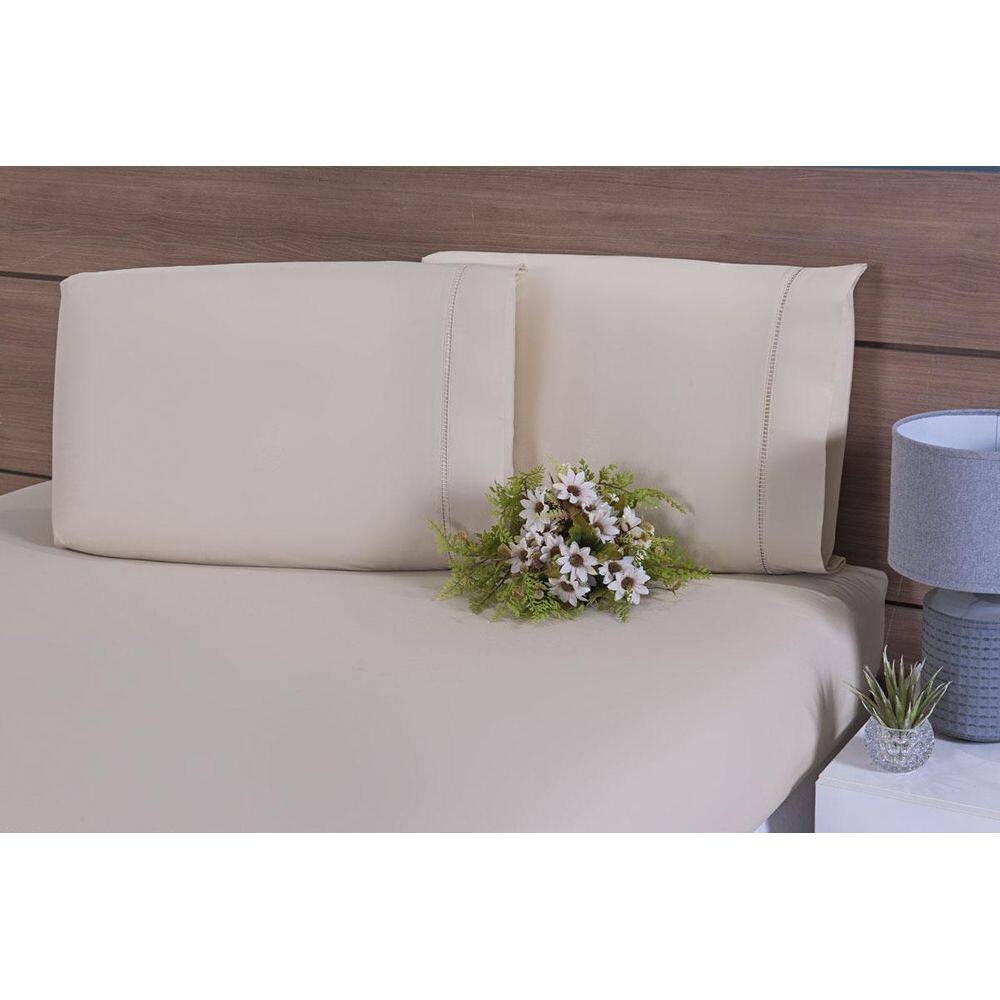 Jogo Lençol Para Berço 2Pç Percal 200 Fios Caqui