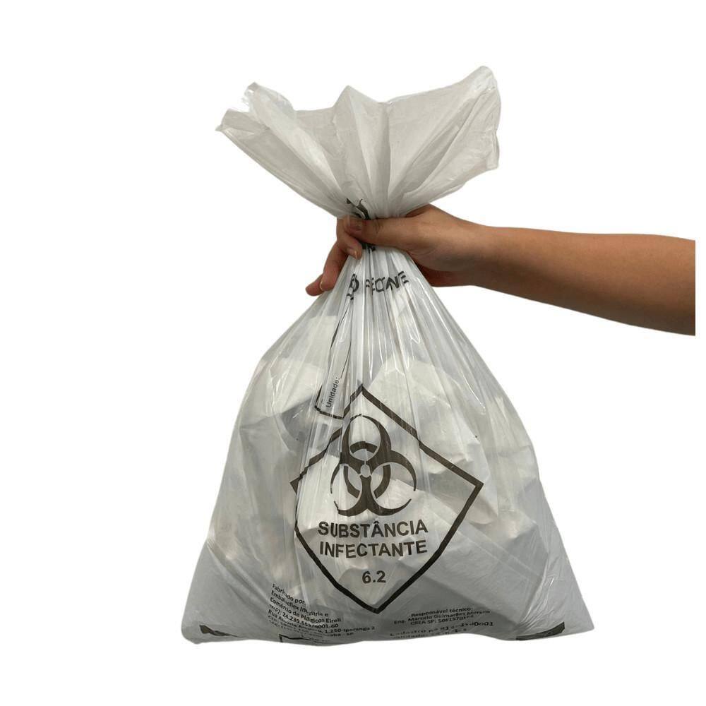 Saco Para Lixo Hospitalar Infectante C/100Un 15 Litros
