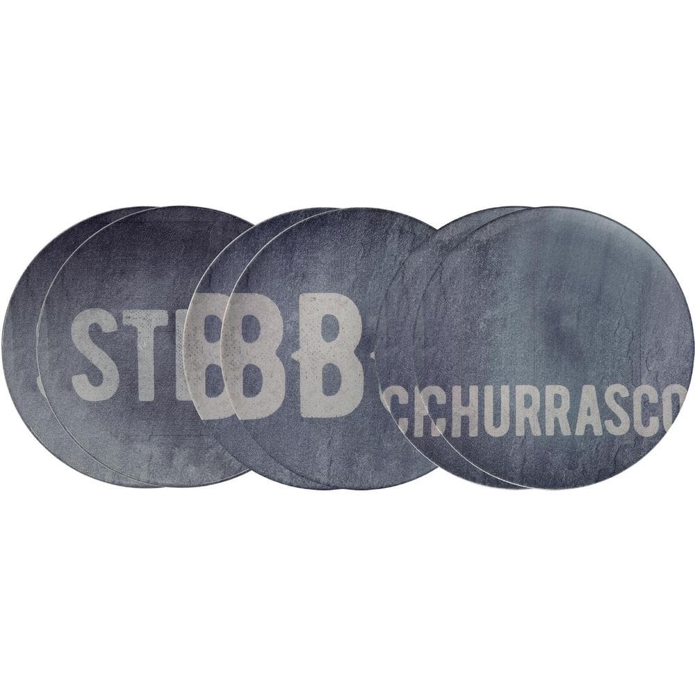 Jogo De Pratos Rasos Tramontina Churrasco Stone 28Cm 6 Pç