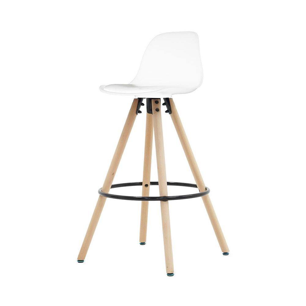 Banqueta Saarinen Alta Branca 94Cm Assento Estofado Com Base