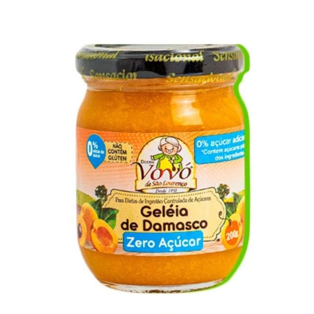 Geleia De Damasco Zero Acucar 200G Doces Vovó