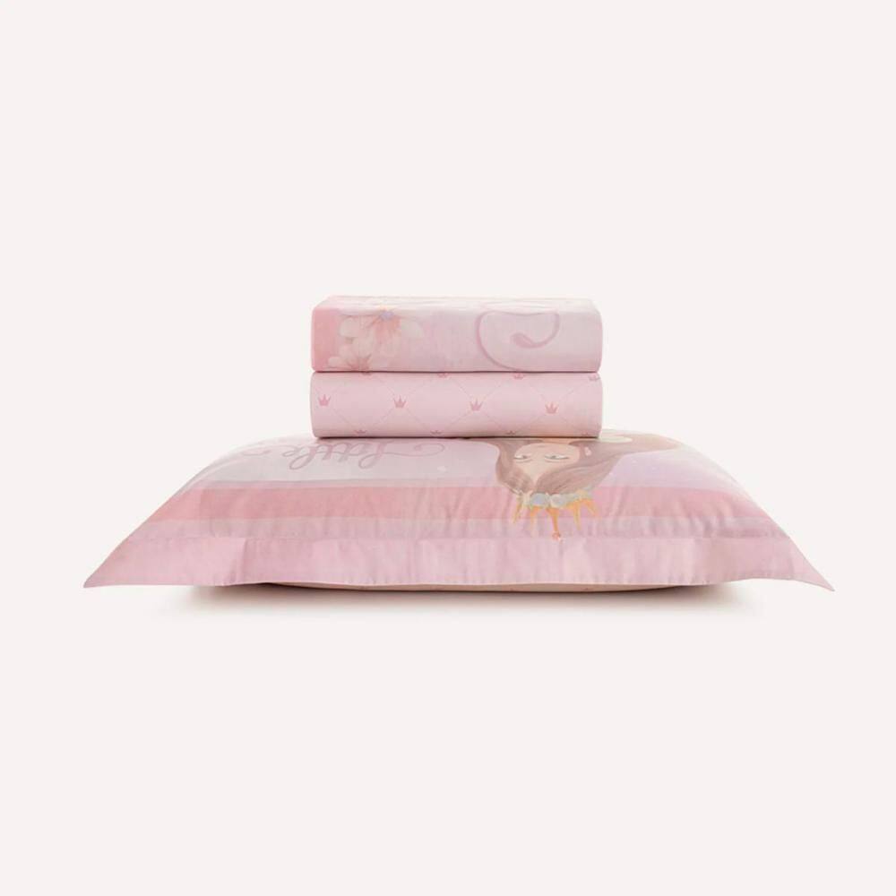 Jogo de Cama Infantil Solteiro Karsten 200 Fios 100% Algodão Princesinha