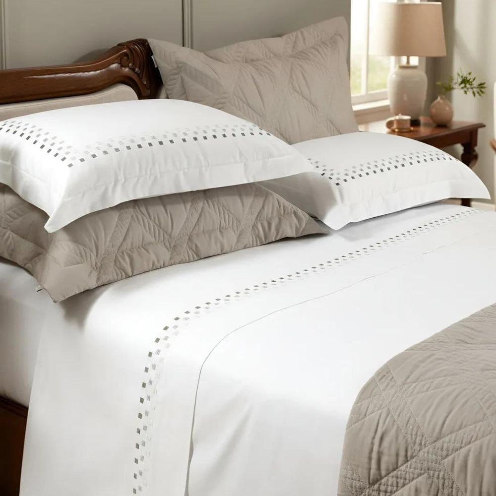 Lençol Casal Queen Miami 250F Egípcio Macio Bonito E Durável