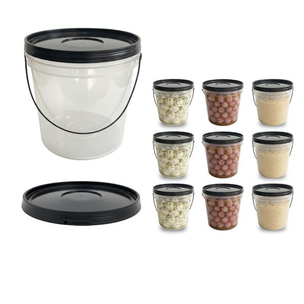 Balde 3,2L Tampa Preta Armazenar Farinha De Trigo - 9 Pçs