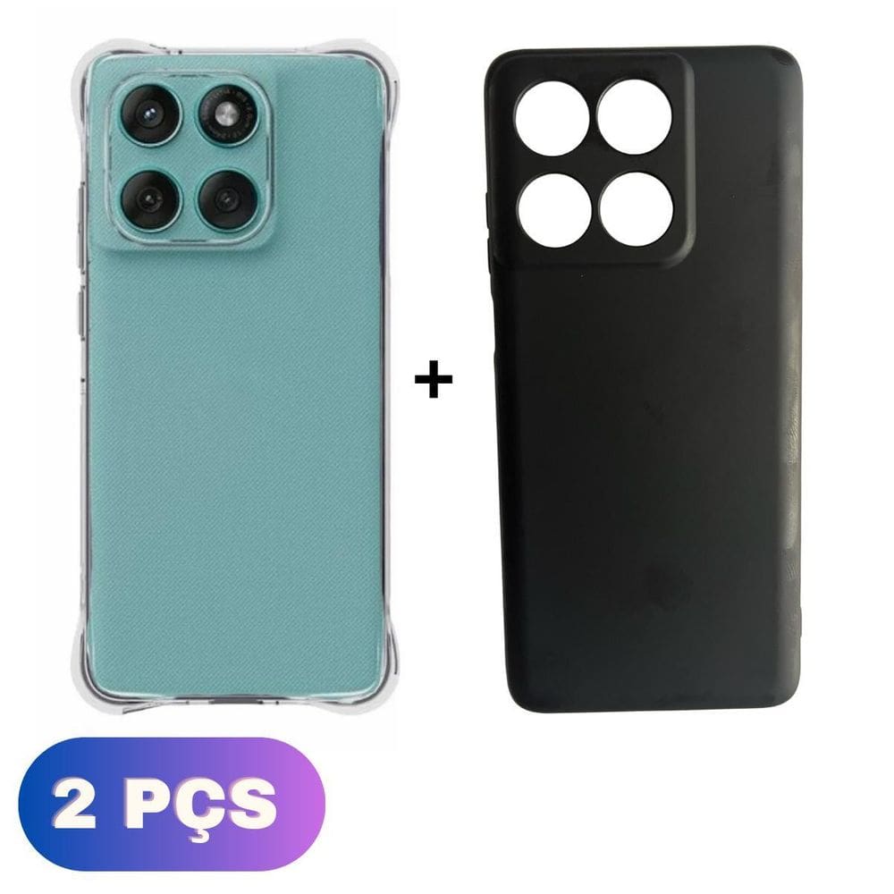 Kit Capa Colorida + Capinha Transparente Moto Edge 60 5G