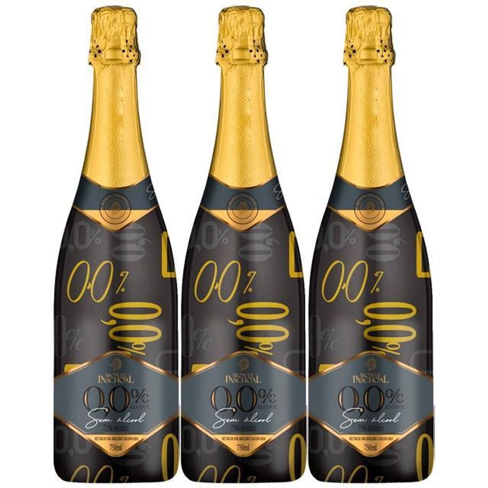 Kit 3 Gaseificado Sem Álcool Monte Paschoal - 750Ml Nacional