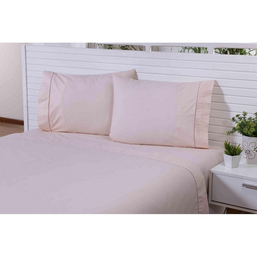Jogo De Lençol 4 Peças Queen 40Cm Altura 100% Algodão Salmon