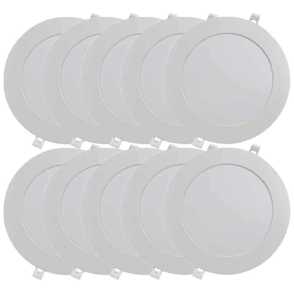 Kit 10 Luminária Plafon Led Redondo Embutir 18W 6500K - Noll