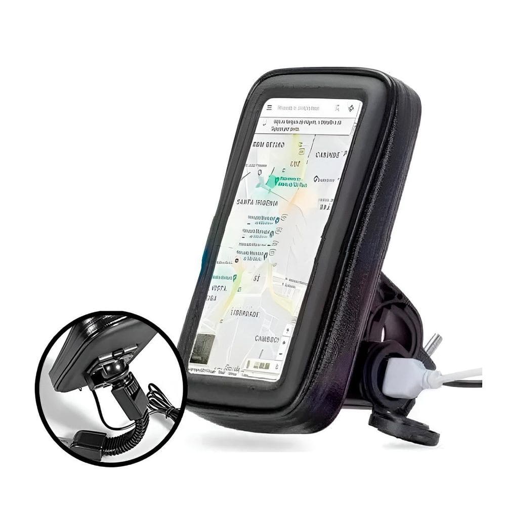 Suporte Capa Protetora Com Carregador Para Moto E Bike